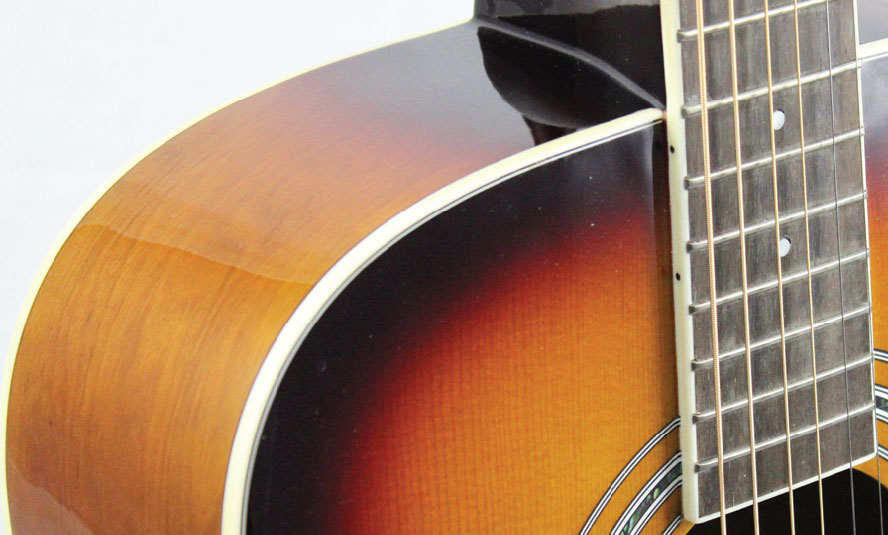 Close up of the GWL Acoustic  Catalpa Wood finish