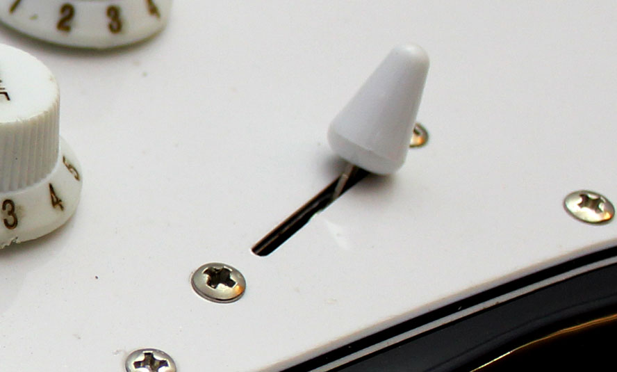 Close-up view of GWL Acoustic Guitar pickup switch